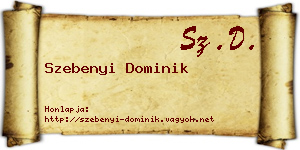 Szebenyi Dominik névjegykártya