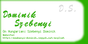 dominik szebenyi business card